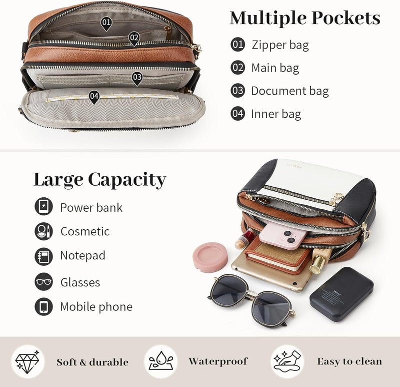 Makes Crossbody Purse for Women Small Crossbody Bags Trendy Vegan Leather with Adjustable Shoulder Straps Gift for Mother Wife Mom - Image 5